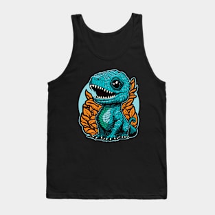 Cute Baby Dinosaur Graphic Design Tank Top